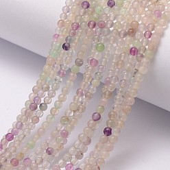 Fluorite Natural Fluorite Bead Strands, Round, 3~3.5mm, Hole: 0.7mm, about 115~125pcs/strand, 16 inch