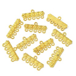 Golden Tibetan Style Alloy Chandelier Components Links, 5-Strand Reducer Connector, Lead Free & Cadmium Free & Nickel Free, Golden, about 12mm wide, 25mm long, hole: 1.5mm