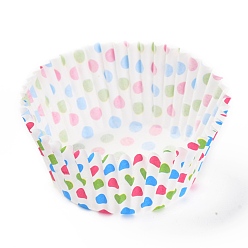 Polka Dot Cupcake Wrappers, DIY Baking Tool, Polka Dot Pattern, 67.5x29.5mm, about 95~100pcs/box