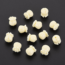 Lemon Chiffon Shell Beads, Dyed, Flower, Lemon Chiffon, 9x7.8mm, Hole: 1.2mm