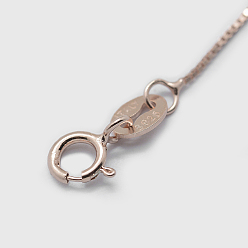Rose Gold 925 Sterling Silver Bracelet Making, with Spring Ring Clasps, with 925 Stamp, Rose Gold, 7-5/8 inch(194mm)x1mm, Hole: 1mm, Pin: 0.8mm