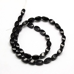 Obsidian Natural Twist Obsidian Beads Strands, 12x6x6mm, Hole: 1mm, about 33pcs/strand, 15.74 inch