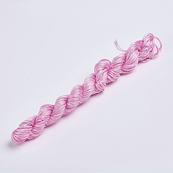 Rose Chaud Fil de nylon, cordon de bijoux en nylon pour la fabrication de bracelets tissés , rose chaud, 1mm, environ 26.24 yards (24m)/paquet, 10 faisceaux / sac, environ 262.46 yards (240m)/sac