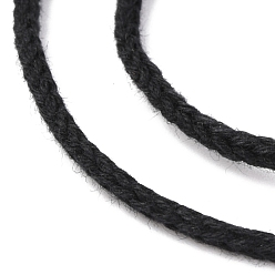Черный Нити хлопчатобумажные, для поделок ремесел, упаковка подарков и изготовление ювелирных изделий, чёрные, 3 мм, около 150 м / рулон