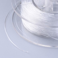 Прозрачный Японская эластичная хрустальная нить, эластичный браслет для изготовления украшений, прозрачные, 0.8 мм, около 50 ярдов / рулон, 150 фут / рулон