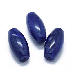 Other Watermelon Stone Glass Synthetic Blue Watermelon Stone Glass Two Half Drilled Beads, Oval, 49.5~50x25mm, Hole: 2mm