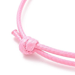 Rose Nacré Bracelet en fils de polyester ciré coréen faire, perle rose, diamètre réglable: 40~70 mm