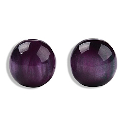 Purple Resin Beads, Imitation Gemstone, Round, Purple, 12mm, Hole: 1.6~1.8mm