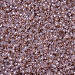 (RR579) Teint Blush SilverDoublé Perles rocailles miyuki rondes, perles de rocaille japonais, 11/0, (rr 579) albâtre teinté blush argenté, 2x1.3mm, trou: 0.8 mm, environ 50000 pièces / livre