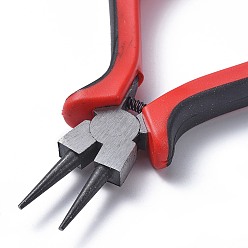 Red Iron Jewelry Tool Sets: Round Nose Pliers, Wire Cutter Pliers and Side Cutting Pliers, Red, 114~131mm, 3pcs/set