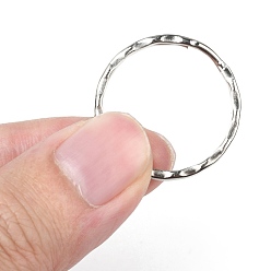 Platinum Iron Keychain Clasp Findings, Ring, Platinum, 25x1.5mm