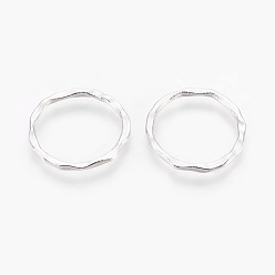 Platinum Tibetan Style Linking Rings, Circle Frames, Cadmium Free & Lead Free, Platinum Color, 22x1.5mm, about 18.5mm inner diameter