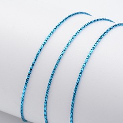 Dodger Blue Jewelry Braided Thread Metallic Threads, Dodger Blue, 1mm, 109.36yards/roll(100m/roll)