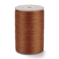 Chocolat Ficelle ronde en fil de polyester ciré, cordon micro macramé, cordon torsadé, pour la couture de cuir, chocolat, 0.3~0.4mm, environ 174.98 yards (160m)/rouleau