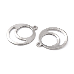 Stainless Steel Color 201 Stainless Steel Pendants, Round Ring, Stainless Steel Color, 18.5x16x1.2mm, Hole: 1.4mm