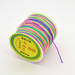 Разноцветный Полиэстеровые шнуры, круглая строка , красочный, 0.8 мм, около 109.36 ярдов (100 м) / рулон