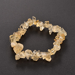 Citrine Chips Natural Citrine(Dyed & Heated) Beaded Stretch Bracelets, 1-3/4 inch(4.5cm)