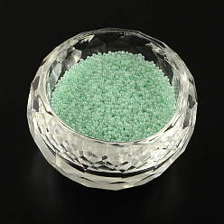 Aquamarine DIY 3D Nail Art Decoration Mini Glass Beads, Tiny Caviar Nail Beads, Imitation Pearl Beads, Aquamarine, 0.6~0.8mm, about 450g/bag