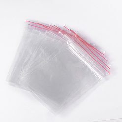 Прозрачный Пластиковые сумки на молнии, многоразовые упаковочные пакеты, верхнего уплотнения, мешок с самоуплотнением, прямоугольные, прозрачные, 12x8 см, односторонняя толщина: 0.9 мил(0.023мм)