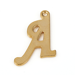 Letter A 201 подвески из нержавеющей стали, лазерная резка, буквы, золотые, letter.a: 17x11x1.2 мм, отверстие : 1 мм