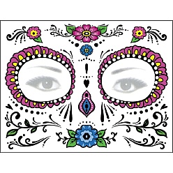 Skull Day Of The Dead Theme, Removable Temporary Water Proof Tattoos Paper Stickers, Skull Pattern, 15x12.5cm