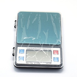 Серебро Ювелирный инструмент, алюминиевая мини-электронная цифровая карманная шкала, с абс, встроенный аккумулятор, прямоугольные, серебряные, диапазон взвешивания: 0.01 г ~ 1000 г, 165x114x21 мм