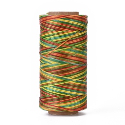 Разноцветный Вощеный шнур полиэстера, микро шнур макраме, вощеная швейная нить, плоский, красочный, 0.8 мм, около 284.33 ярдов (260 м) / рулон