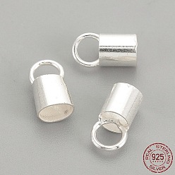 Silver 925 Sterling Silver Ends Caps, Silver, 10.5x5.5mm, about 4.5mm inner diameter, Hole: 4mm