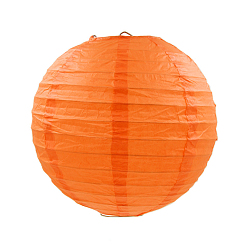 Dark Orange Paper Ball Lantern, Round, Dark Orange, 25cm