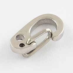 Stainless Steel Color Polished 316 Surgical Stainless Steel Keychain Clasp Findings, Snap Clasps, Stainless Steel Color, 11x6.5x1.5mm, Hole: 1.5mm