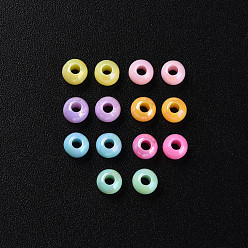 Mixed Color Opaque Acrylic Beads, AB Color, Round, Mixed Color, 4x3.5mm, Hole: 1.6mm, about 15000pcs/500g