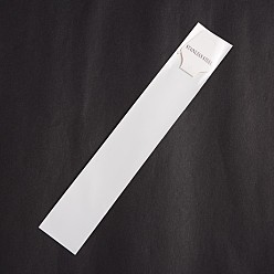 White Rectangle Cellophane Bags, with Cardboard Display Cards, Words Stainless Steel on the Card, White, 25x4.2cm, Unilateral Thickness: 0.035mm, Display hanging card: 47x37x0.6mm