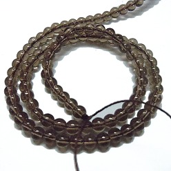 Smoky Quartz Synthetic Smoky Quartz Beads Strands, Round, 10mm, Hole: 1mm, about 39pcs/strand, 15.5 inch
