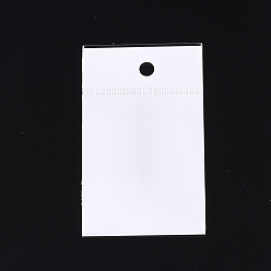 Blanc Sacs de cellophane de film de perle, matériel opp, scellage auto-adhésif, avec trou de suspension, rectangle, blanc, 10~10.2x5 cm, épaisseur unilatérale: 0.045 mm, mesure intérieure: 5.7x5 cm