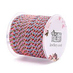 Purple 4-Ply Polycotton Cord, Handmade Macrame Cotton Rope, with Gold Wire, for String Wall Hangings Plant Hanger, DIY Craft String Knitting, Purple, 1.5mm, about 21.8 yards(20m)/roll