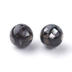 Black Natural Black Lip Shell Beads, Round, Black, 12mm, Hole: 1mm
