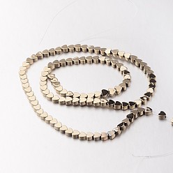 Antique Bronze Plated Electroplate Non-magnetic Synthetic Hematite Bead Strands, Heart, Antique Bronze Plated, 4x4x2mm, Hole: 1mm, about 110pcs/strand, 15.7 inch