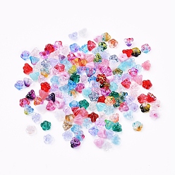 Mixed Color Czech Glass Beads, Transparent/Imitation Opalite/Electroplated/Gold Inlay Color/Dyed/Opaque, Flower, Mixed Color, 6.5x5mm, Hole: 0.8mm, about 357~363pcs/bag