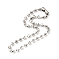Stainless Steel Color 304 Stainless Steel Ball Chain Necklace & Bracelet Set, Jewelry Set with Ball Chain Connecter Clasp for Women, Stainless Steel Color, 8-7/8 inch(22.4~52.3cm), Beads: 8mm