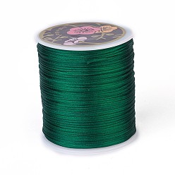 Vert Foncé Fil de nylon, corde de satin de rattail, vert foncé, 2mm, environ 76.55 yards (70m)/rouleau