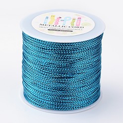 Dodger Blue Jewelry Braided Thread Metallic Threads, Dodger Blue, 1mm, 109.36yards/roll(100m/roll)