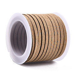 Camel Faux Suede Cord, Faux Suede Lace, Camel, 3x1.5mm, about 5.46 yards(5m)/roll, 25rolls/bag