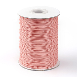 Salmon Korean Waxed Polyester Cord, Salmon, 1mm, about 85yards/roll