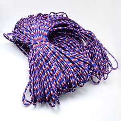 Blue 7 Inner Cores Polyester & Spandex Cord Ropes, for Rope Bracelets Making, Blue, 4mm, about 109.36 yards(100m)/bundle, 420~500g/bundle