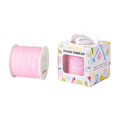 Pearl Pink Nylon Thread, Pearl Pink, 0.8mm, about 98.43yards/roll(90m/roll)