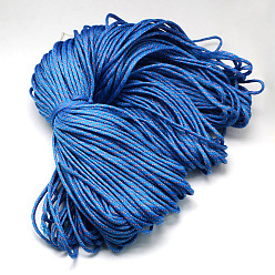 Royal Blue 7 Inner Cores Polyester & Spandex Cord Ropes, for Rope Bracelets Making, Royal Blue, 4mm, about 109.36 yards(100m)/bundle, 420~500g/bundle