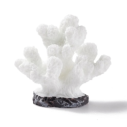 Белый Украшения из искусственного коралла из смолы, искусственный коралл для украшения аквариума, белые, 41.5x46x26.5 мм