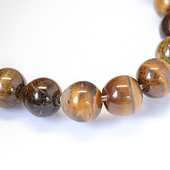 Tiger Eye Grade AB Natural Tiger Eye Round Bead Strands, 4~4.5mm, Hole: 1mm, about 88pcs/strand, 15 inch