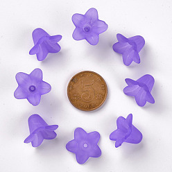 Pourpre Perles acryliques transparentes, givré, fleur, pourpre, 17.5x12mm, trou: 1.5 mm, environ 770 pcs / 500 g