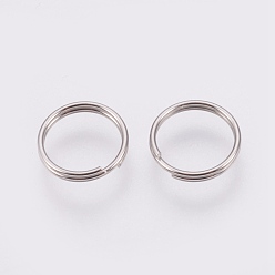 Stainless Steel Color 304 Stainless Steel Split Rings, Double Loops Jump Rings, Stainless Steel Color, 8x0.6mm, about 7mm inner diameter, 5000pcs/bag
